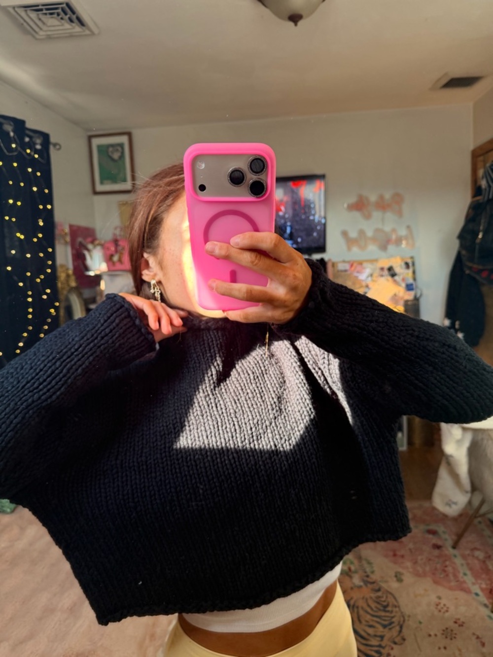 Free People Black Opal Rollneck Chunky Knit Sweater - Cozy Women's Pullover - Picture 5 of 6